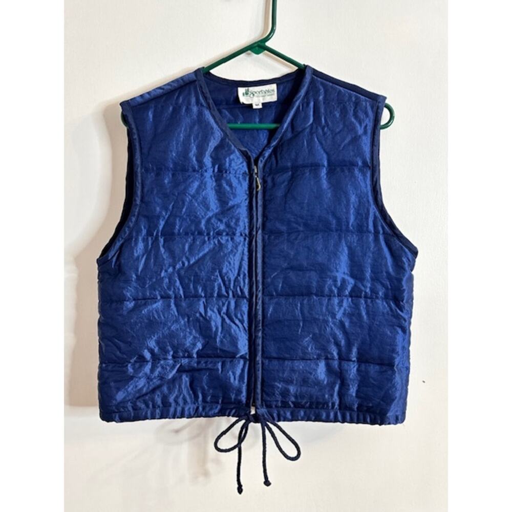 Vintage Sportables LW Puffer  Blue Women M Outerwear,Grandma,Retro,90's
